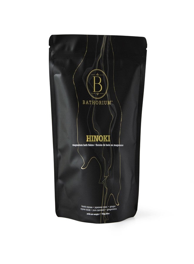 Bathorium Hinoki Mineral Magnesium Chloride Bath Flake, Relaxing Bath Soak with Japanese Hinoki, Detoxifying, pH Balanced for Women, Good for Sensitive Skin, 26 oz - Image 1